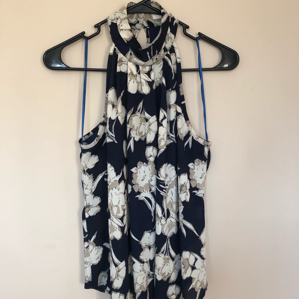 Sienna Sky High-neck Sleeveless Floral Blouse